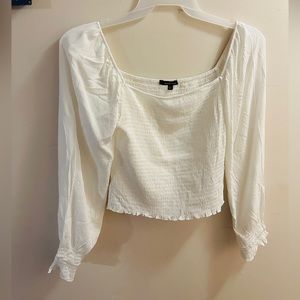 Square Neck Smocked Crop Top